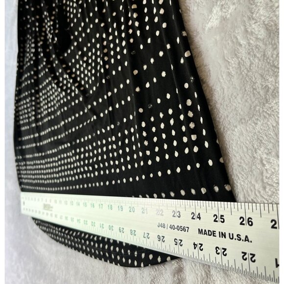 Tommy Bahama Womens Black White Polka Dot A-Line Faux Wrap Dress Medium Stretch - Picture 8 of 11